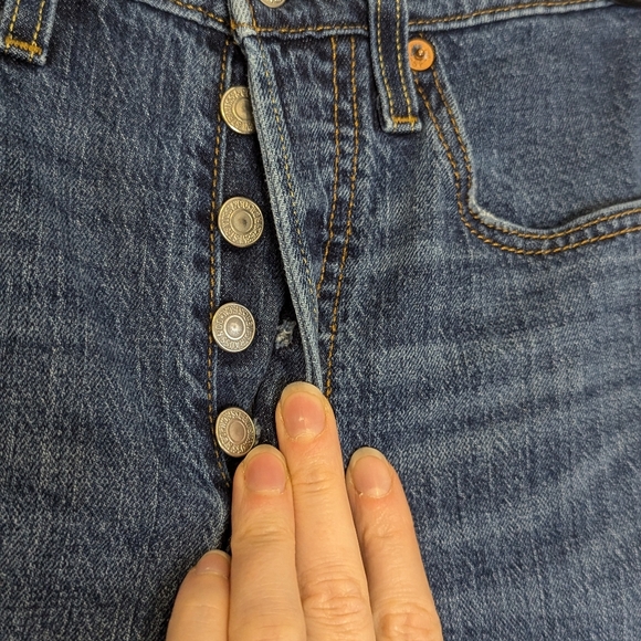 Levi’s 501 High Rise Skinny Button Fly Medium Wash Jeans Women’s 24 - Picture 7 of 8